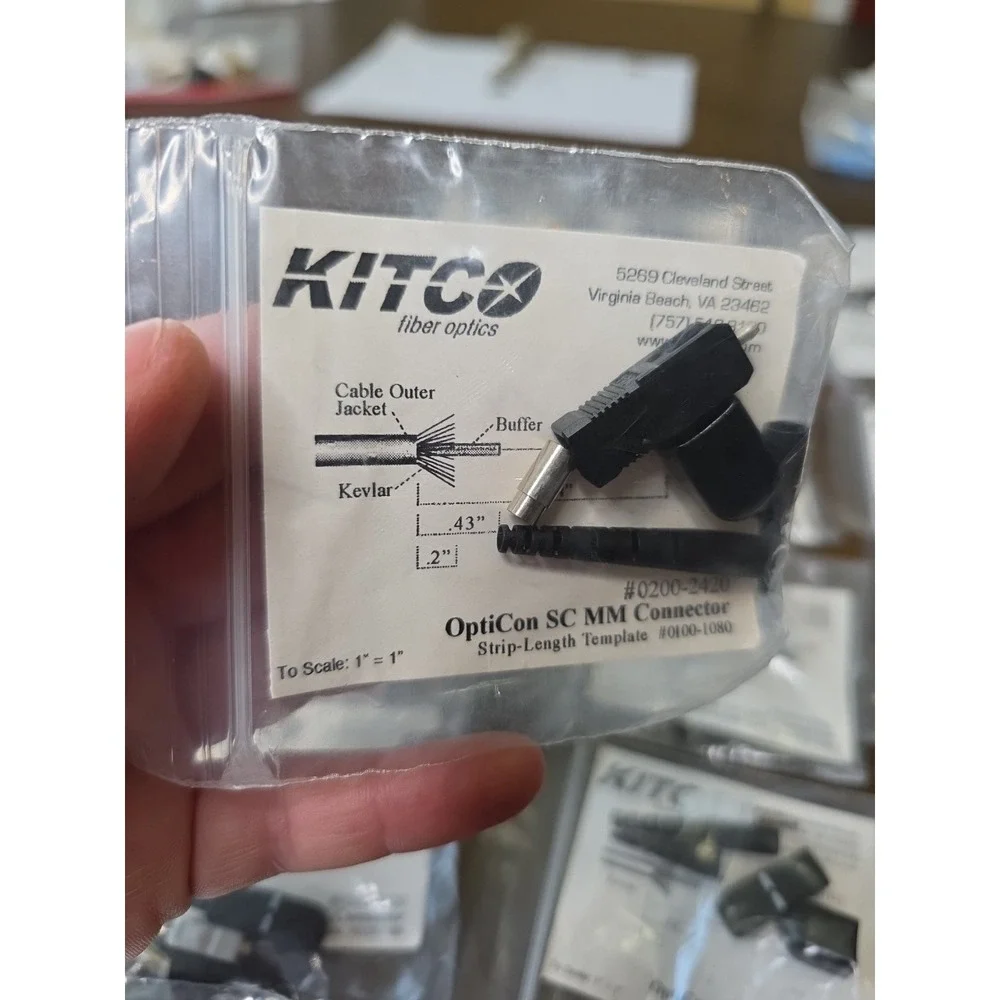 KITCO Fiber Optics OptiCon SC MM Connectors (Lot of 17 Packs, New)#0200-2420